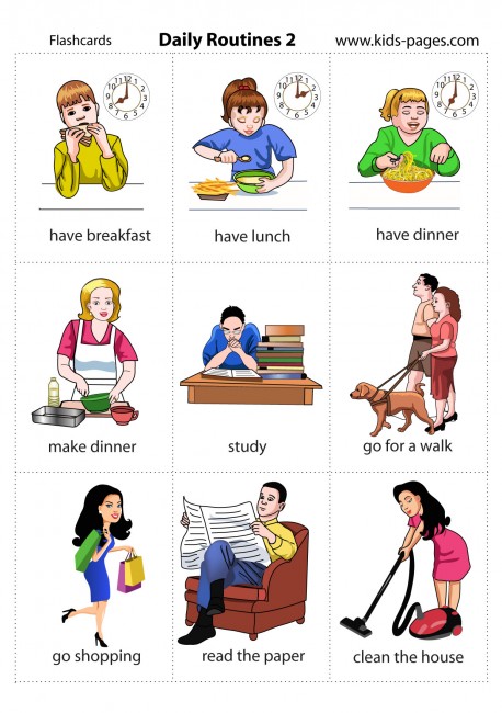 Daily Routines 2 flashcard